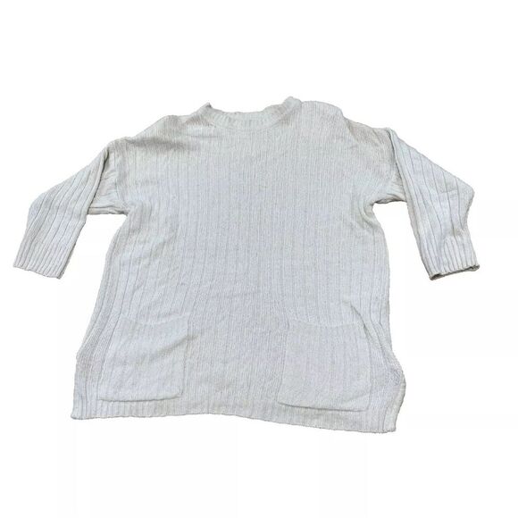 PARRINELLO Sweater Womens Cream VTG 90s Ramie Silk Ramie Rabbit Angora Knit S - Picture 1 of 16